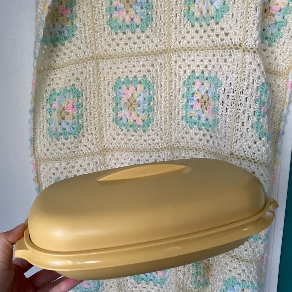 VTG Tupperware #1273 Harvest Gld 4 Pc Veg Rice Steamer Micro